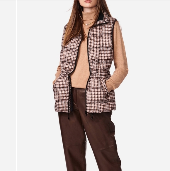 Bernardo Jackets & Blazers - 🏷️ Bernardo Water Resistant Houndstooth Puffer Vest Brown Multi Size Medium